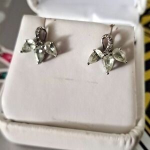 *RARE* Premium Natural Chrysoberyl and White Zircon Stud Earrings